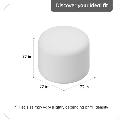 Elkart Pouf - Ivory Brown