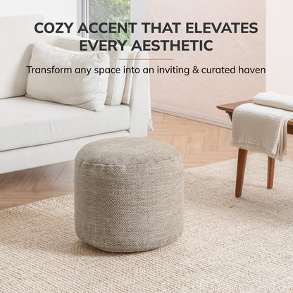 Elkart Pouf - Ivory Brown