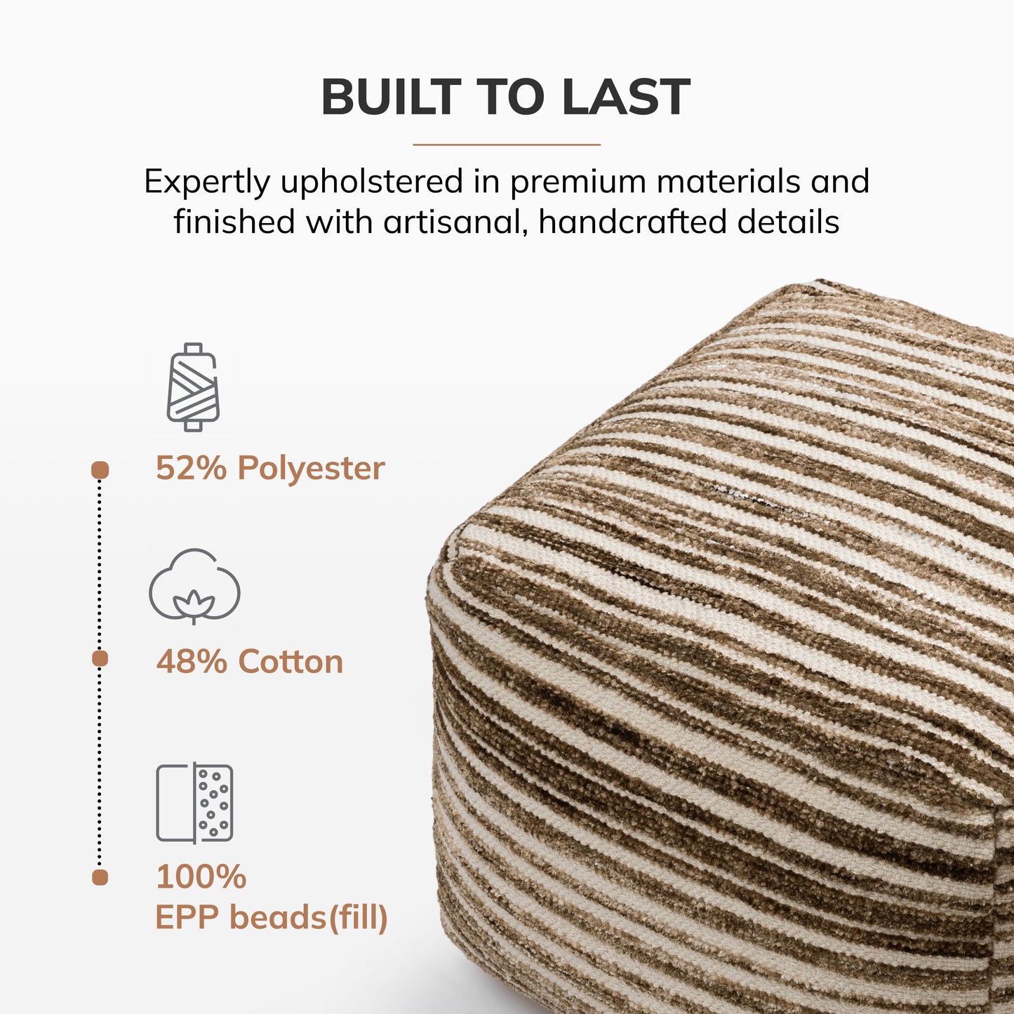 Melbourne Pouf - Brown