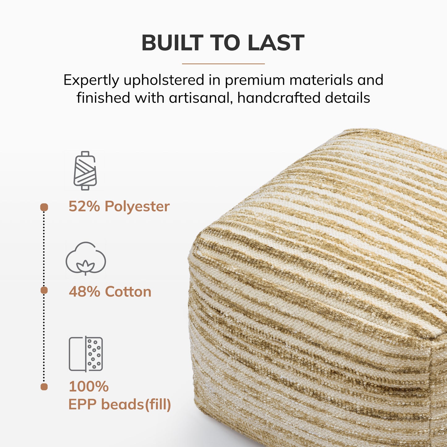 Melbourne Pouf - Light Brown