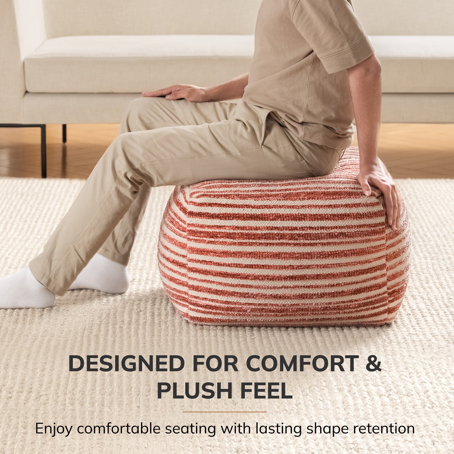 Melbourne Pouf - Red