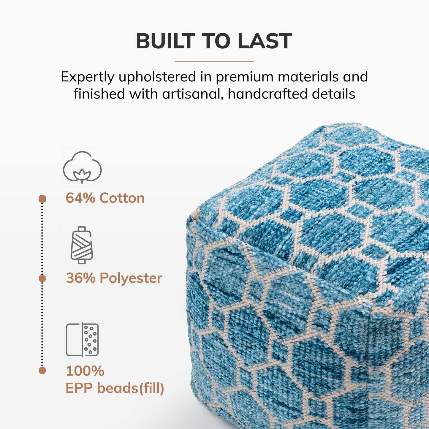 Athens Pouf - Blue