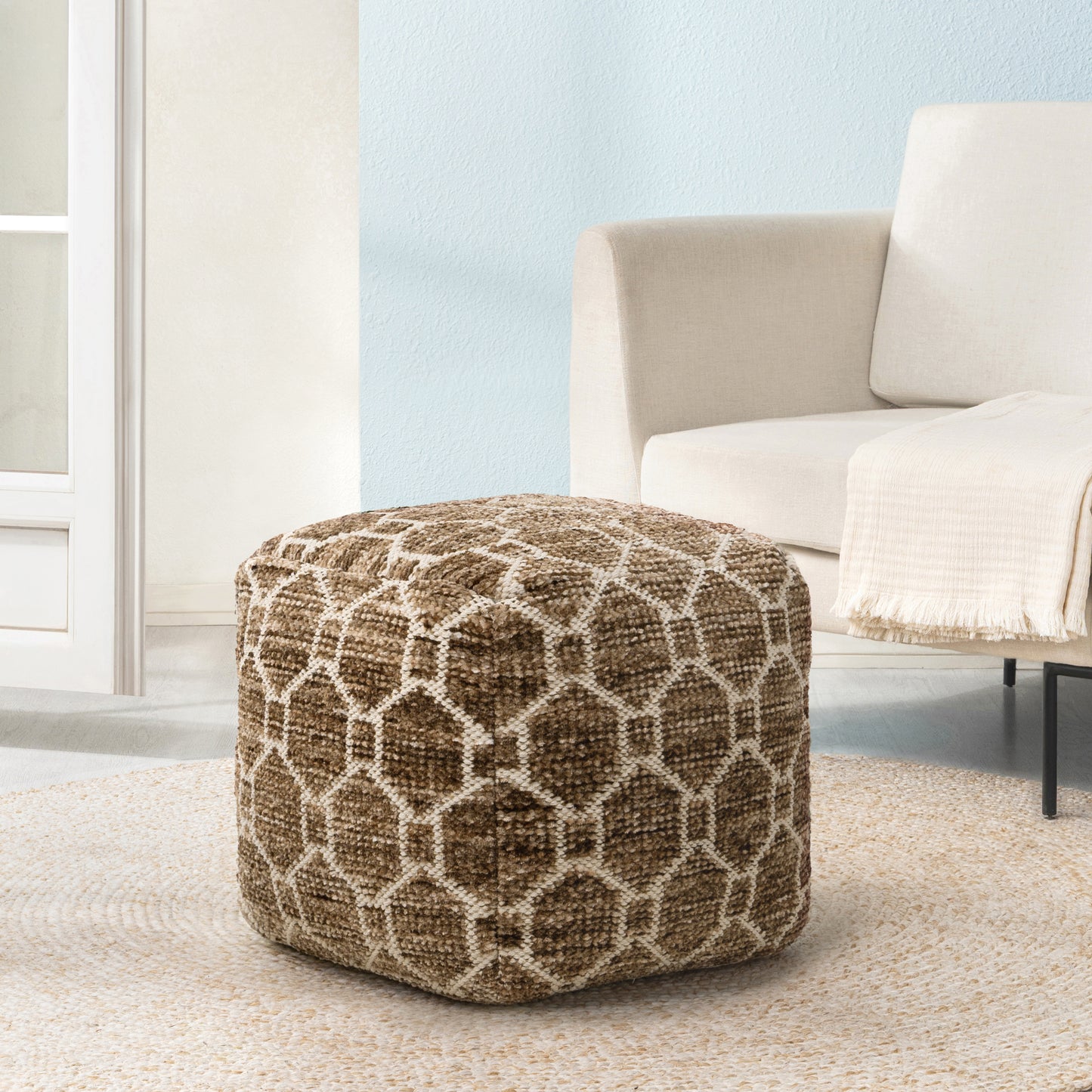 Athens Pouf - Brown