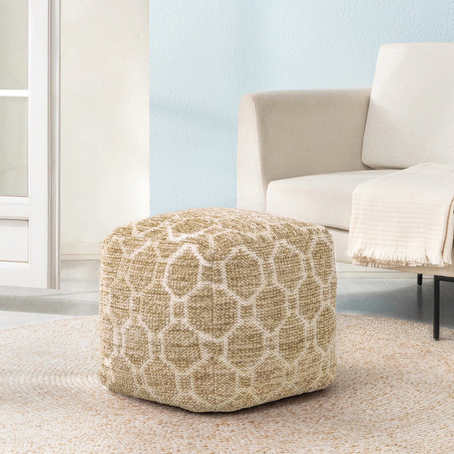 Athens Pouf - Light Brown