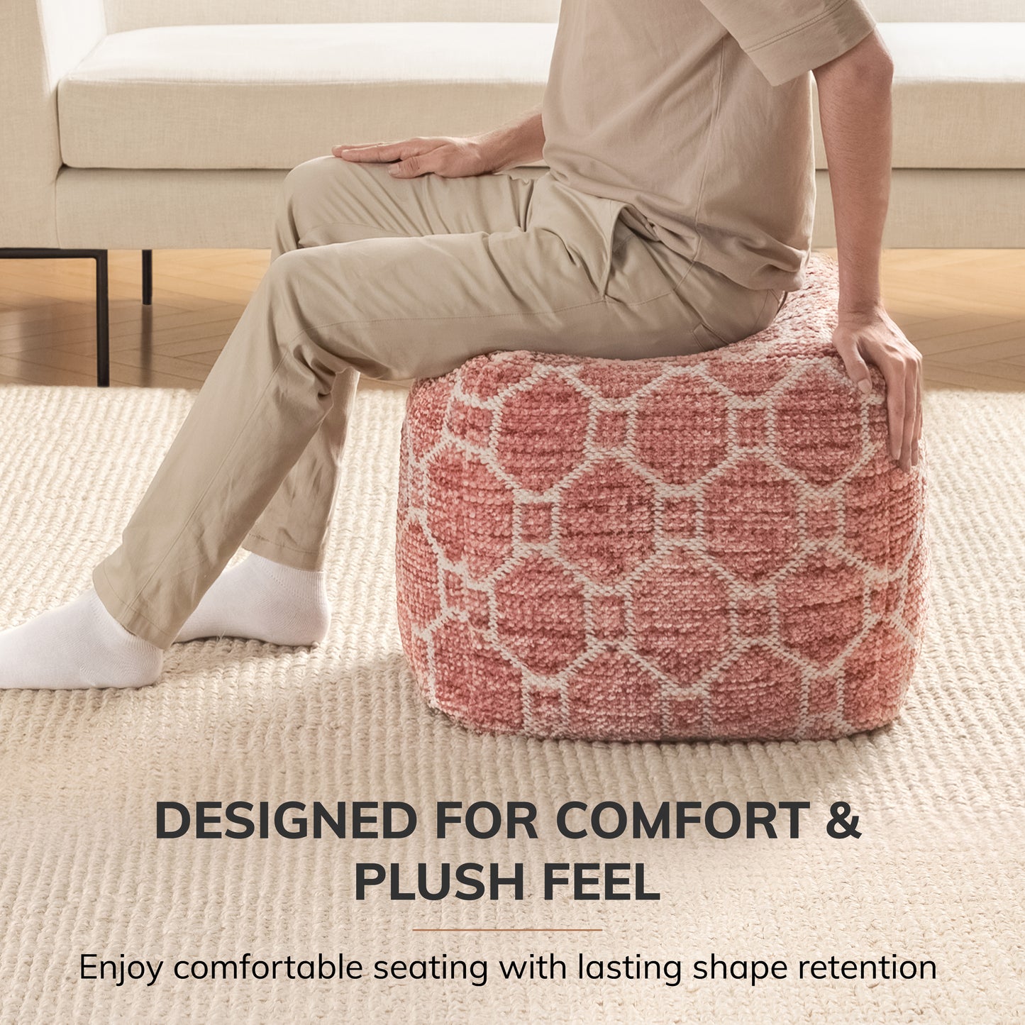 Athens Pouf - Red