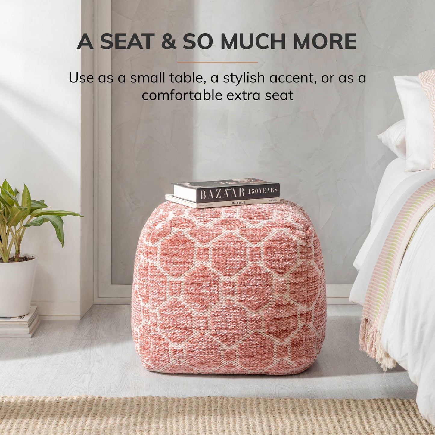 Athens Pouf - Red