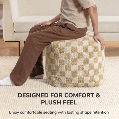 Tinsley Pouf - Beige Ivory