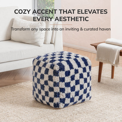 Tinsley Pouf - Navy Ivory