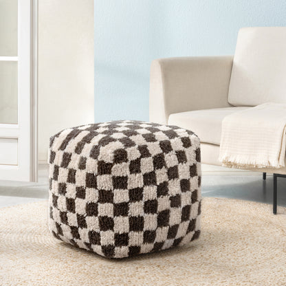 Tinsley Pouf - Chocolate Ivory