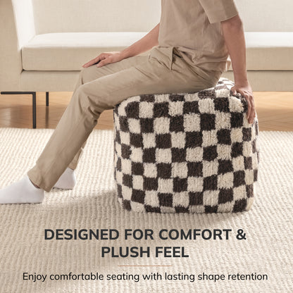 Tinsley Pouf - Chocolate Ivory