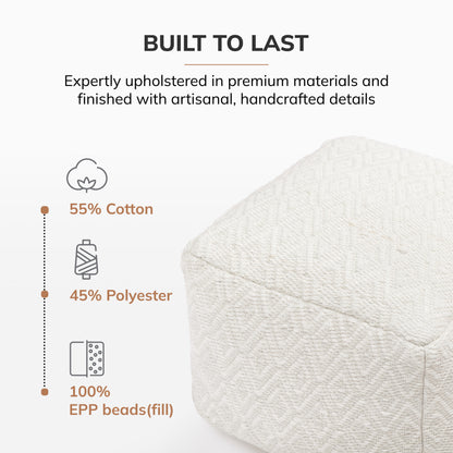 Cherokee Pouf - Ivory