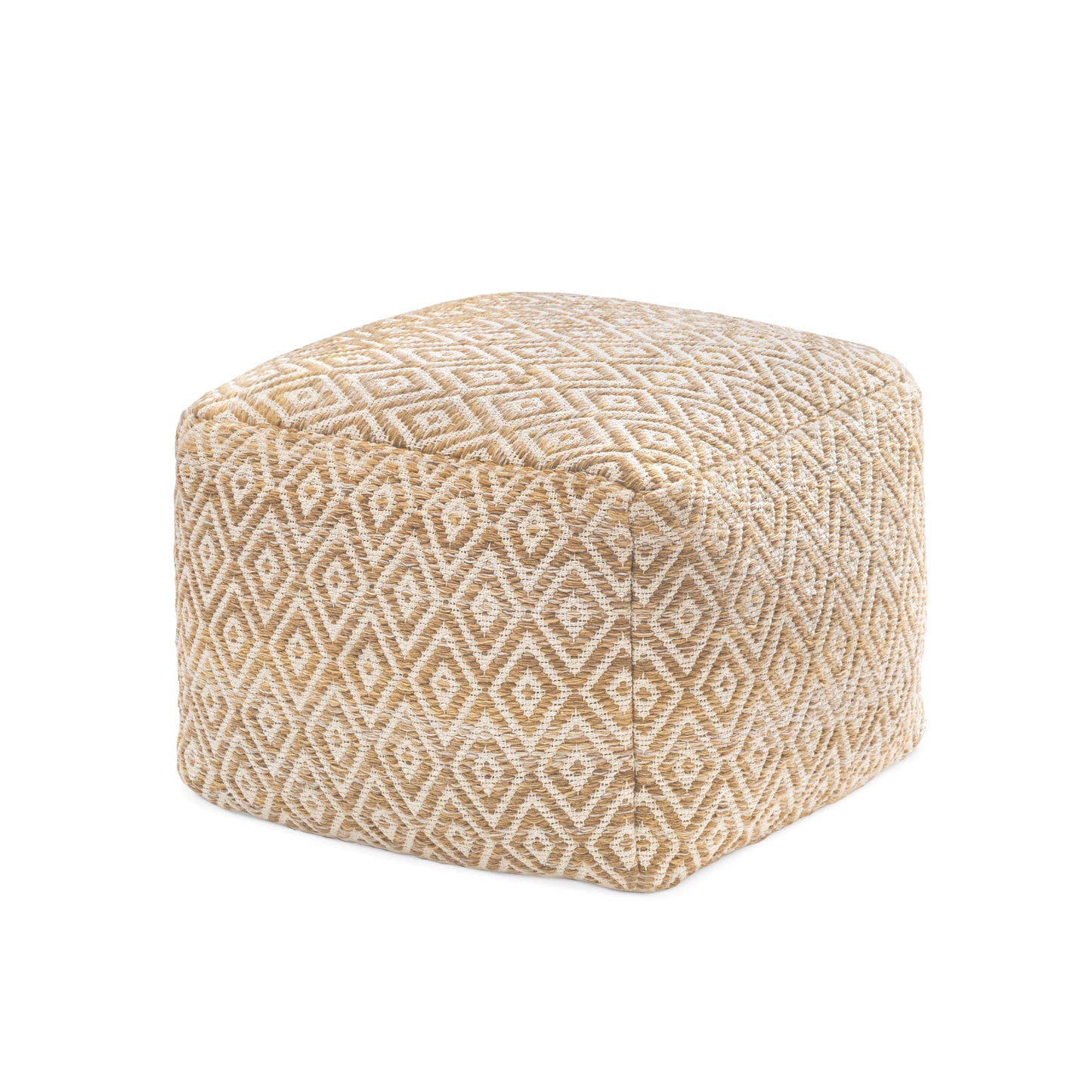 Cherokee Pouf - Mustard Ivory
