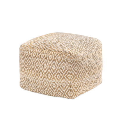 Cherokee Pouf - Mustard Ivory