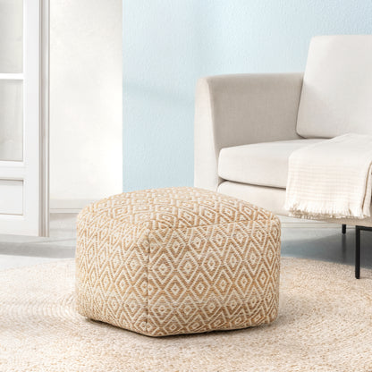 Cherokee Pouf - Mustard Ivory