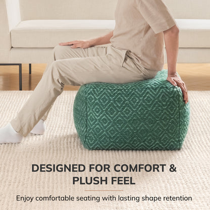 Cherokee Pouf - Sage Ivory
