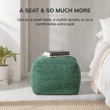 Cherokee Pouf - Sage Ivory