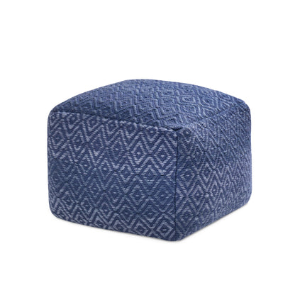 Cherokee Pouf - Blue Ivory