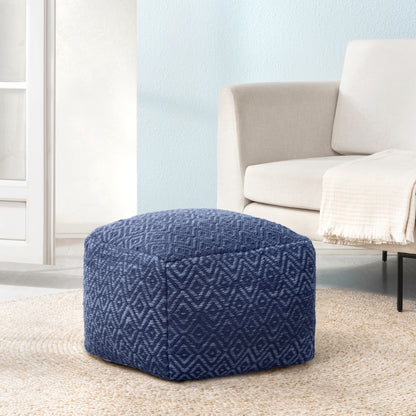 Cherokee Pouf - Blue Ivory
