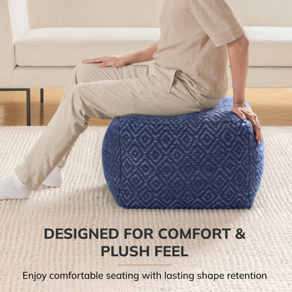Cherokee Pouf - Blue Ivory