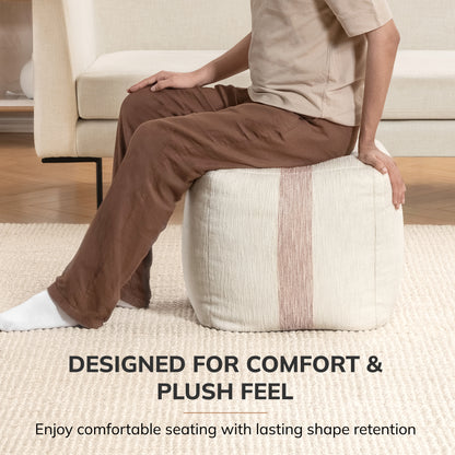 Windsor Pouf - Ivory Mocha Bisque