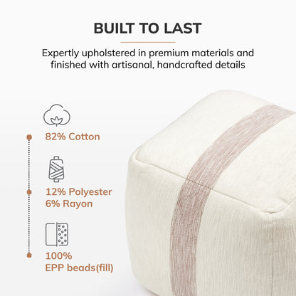 Windsor Pouf - Ivory Mocha Bisque