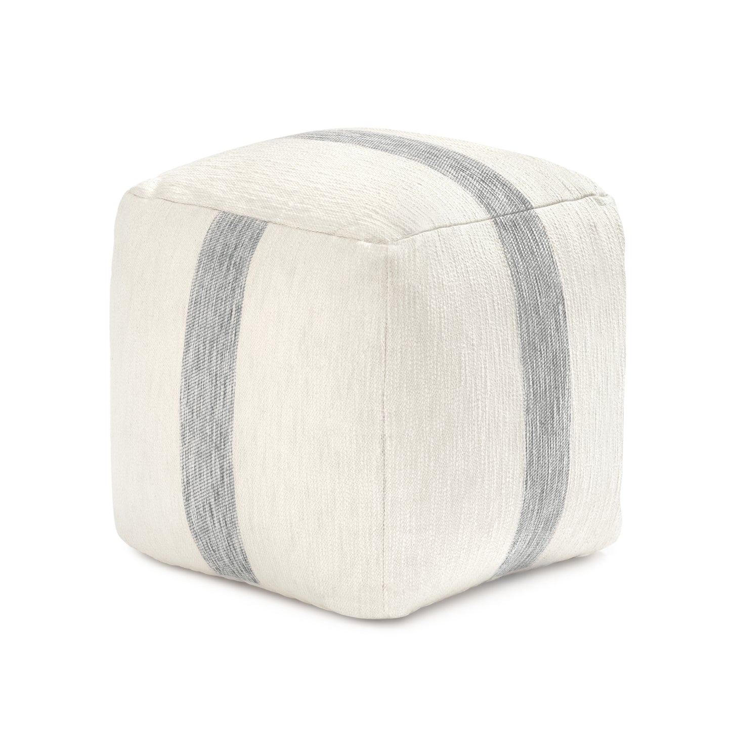 Windsor Pouf - Ivory Gray