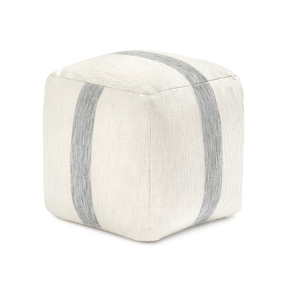 Windsor Pouf - Ivory Gray