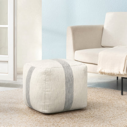 Windsor Pouf - Ivory Gray