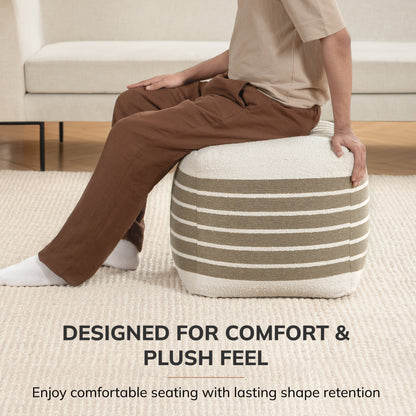 Enfield Pouf - Ivory Natural
