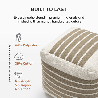 Enfield Pouf - Ivory Natural