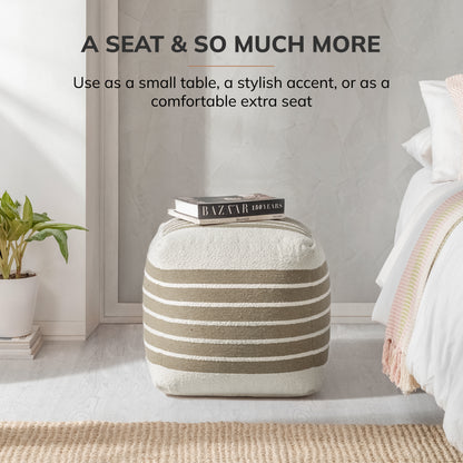 Enfield Pouf - Ivory Natural