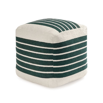 Enfield Pouf - Ivory Green