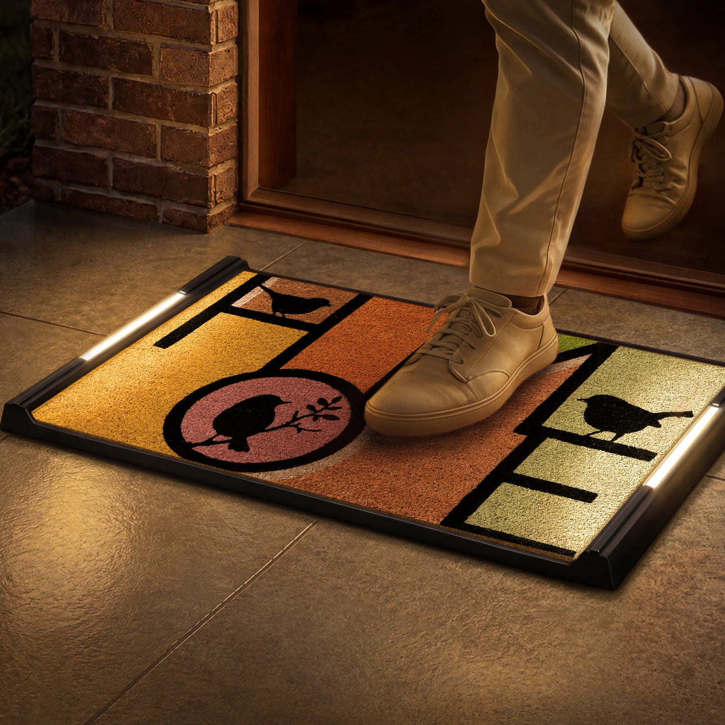 Solo BriteStep Doormat™ - Colorful Welcome Home Birds