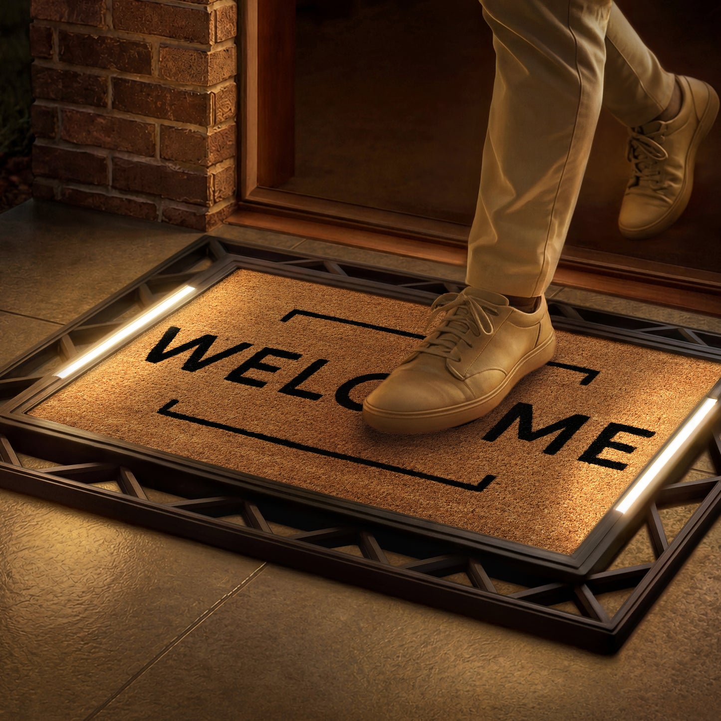 Contemporary BriteStep Doormat™ - Simple Welcome Framed