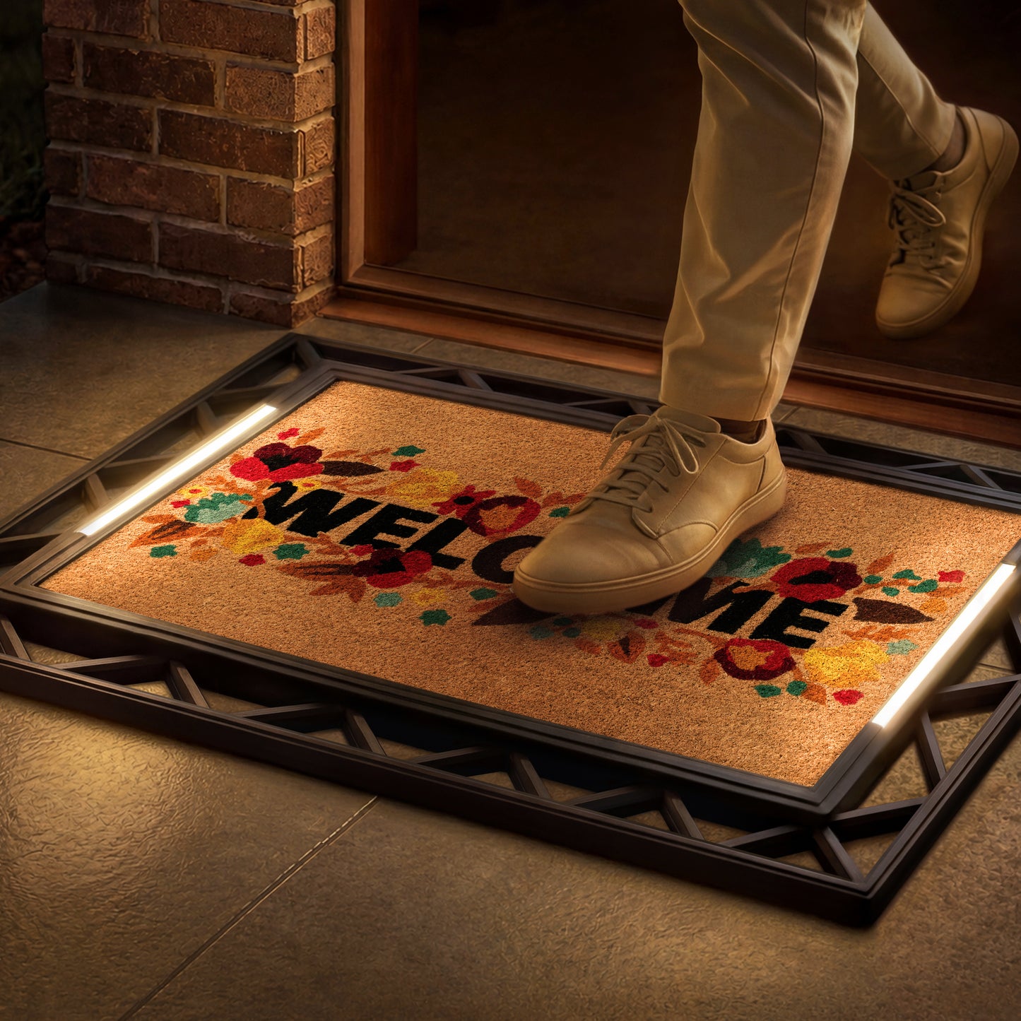 Contemporary BriteStep Doormat™ - Floral Welcome