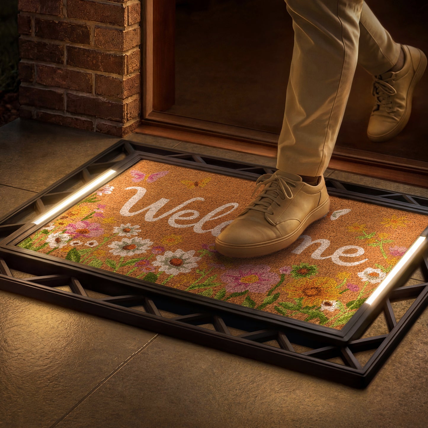 Contemporary BriteStep Doormat™ - Floral Wildflower Welcome