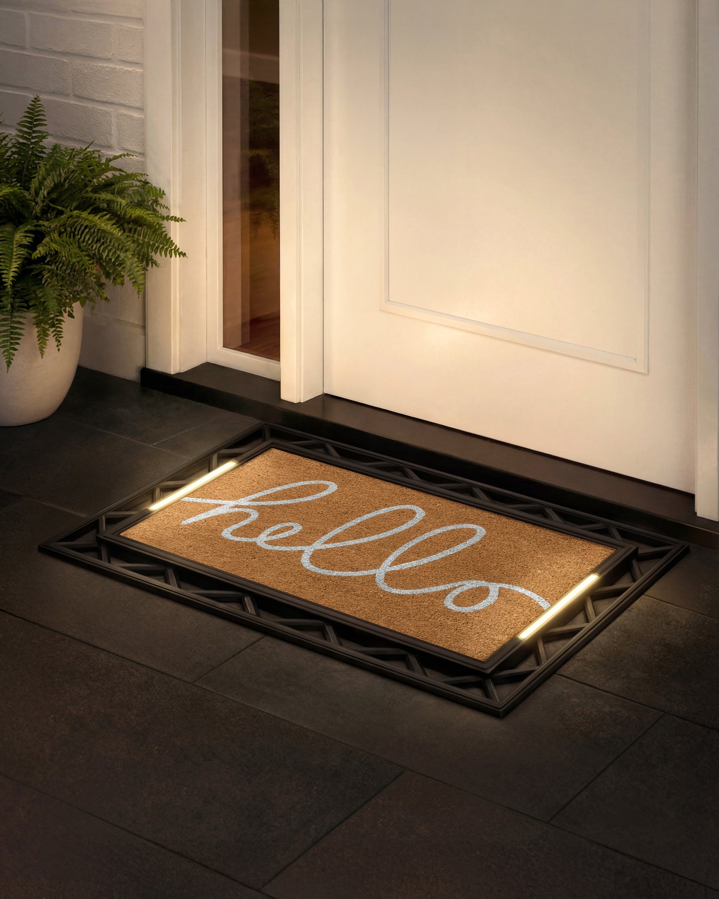 Contemporary BriteStep Doormat™ - Simple Welcome Long Hand
