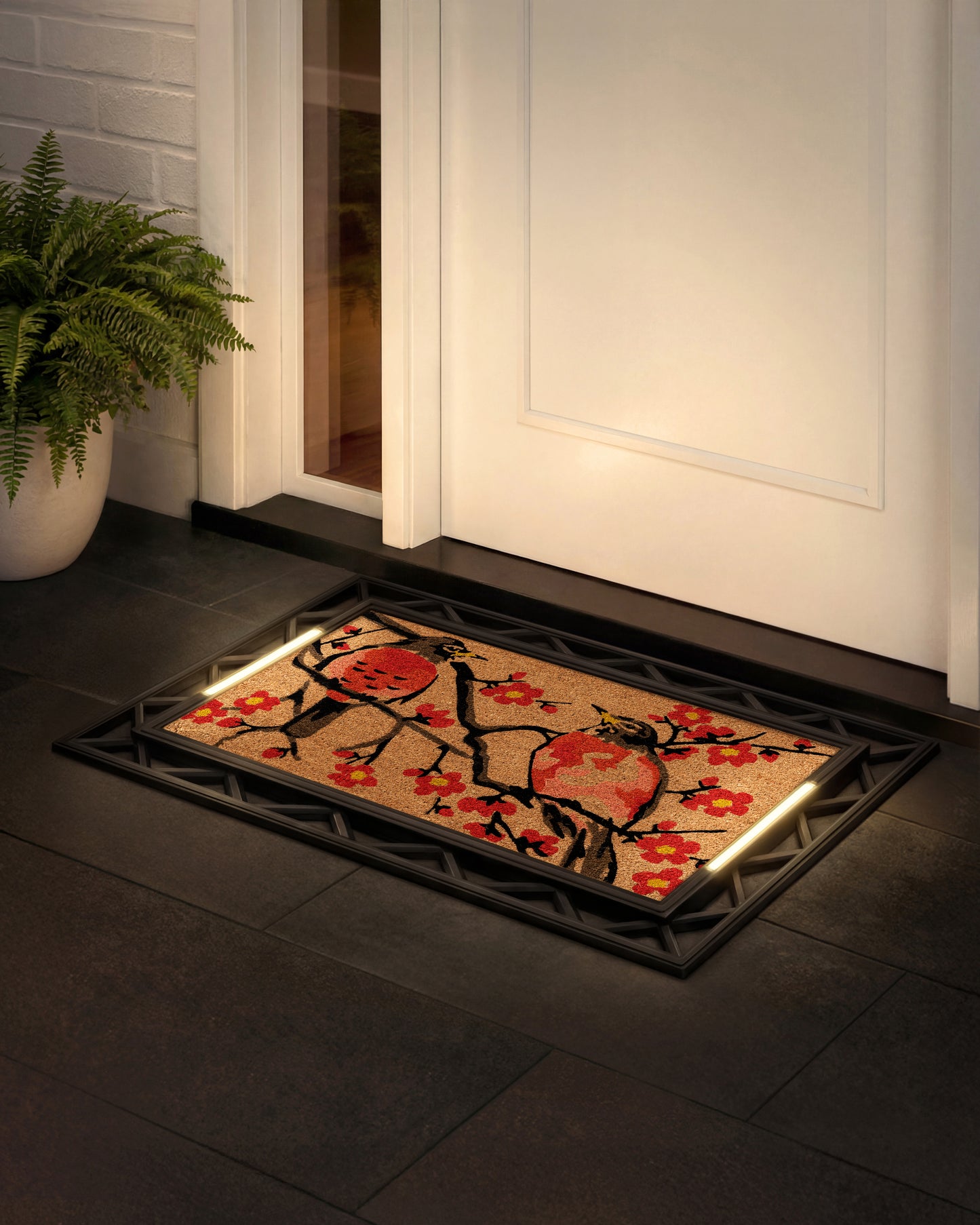 Contemporary BriteStep Doormat™ - Floral Robin Bird
