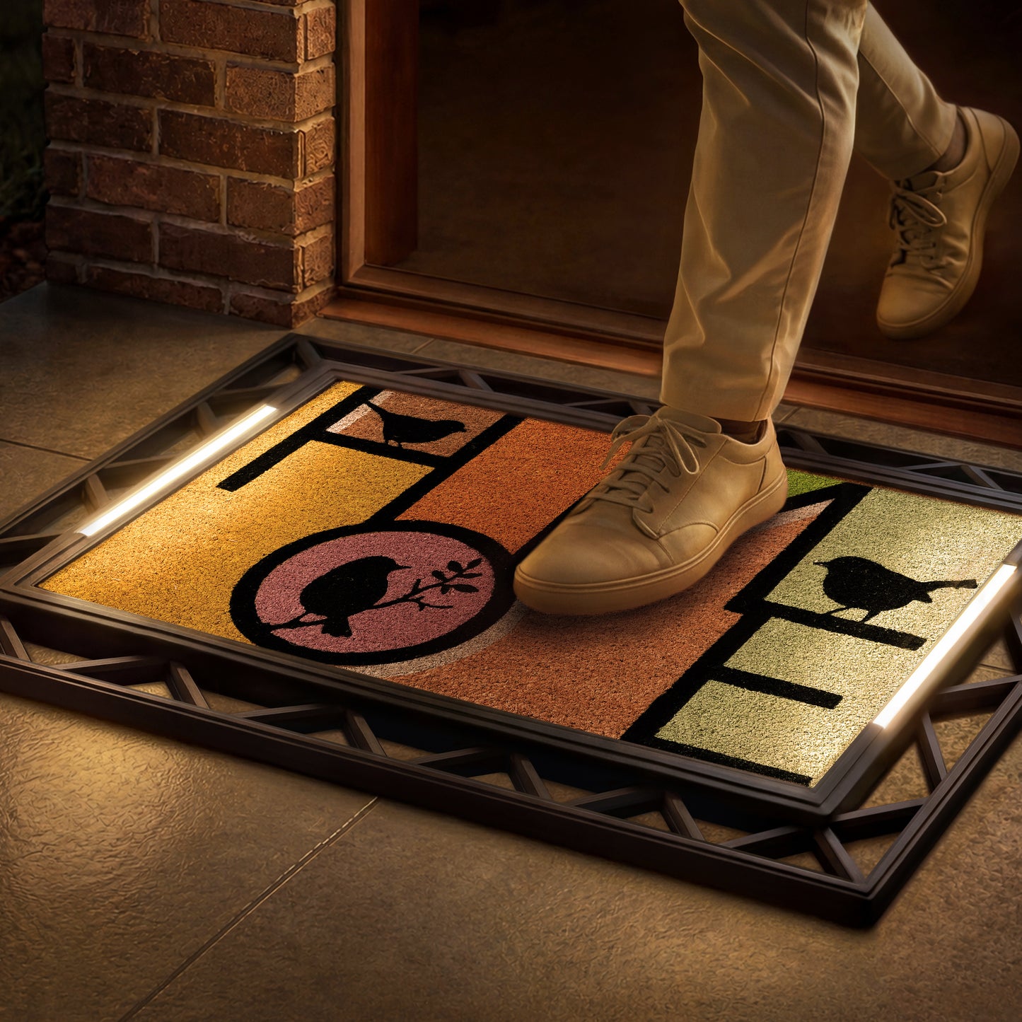 Contemporary BriteStep Doormat™ - Colorful Welcome Home Birds