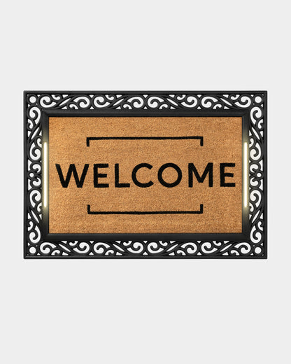 Scroll BriteStep Doormat™ - Simple Welcome Framed