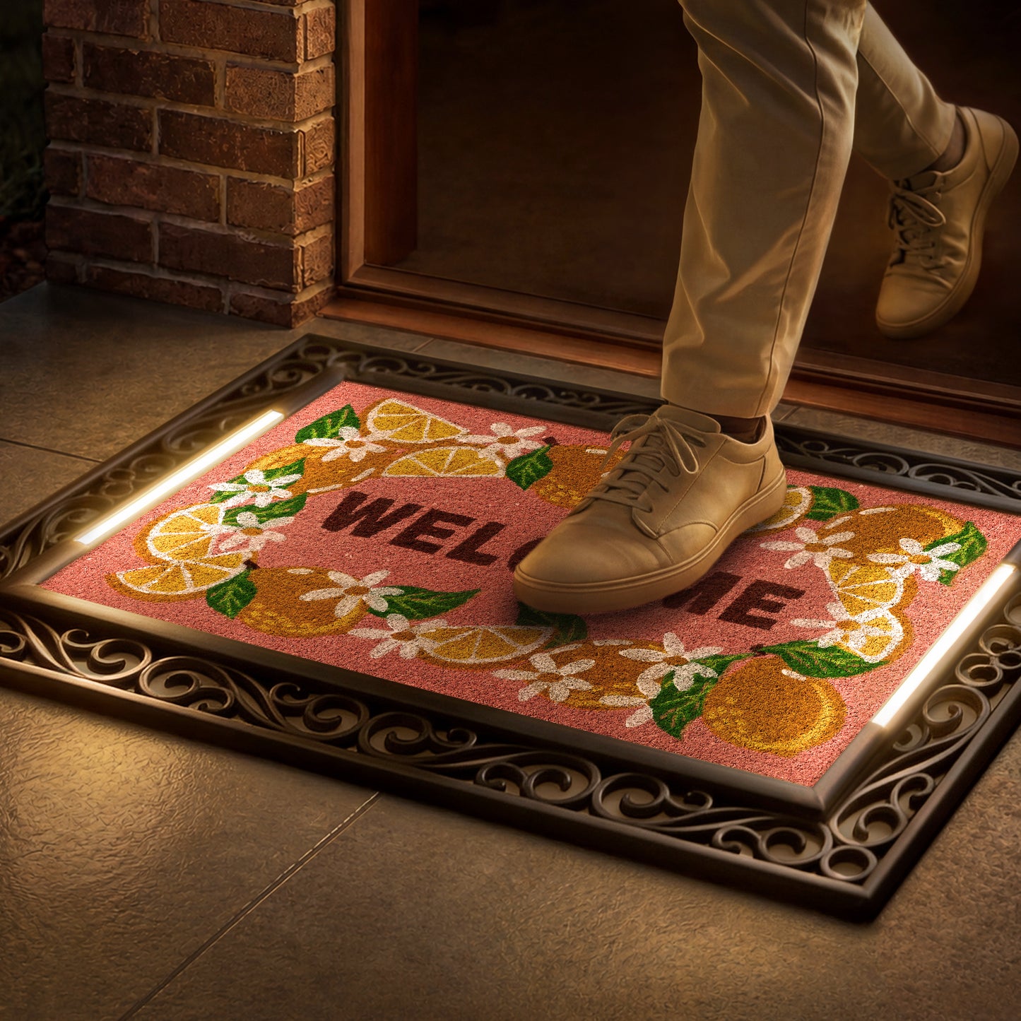 Scroll BriteStep Doormat™ - Colorful Welcome Garden
