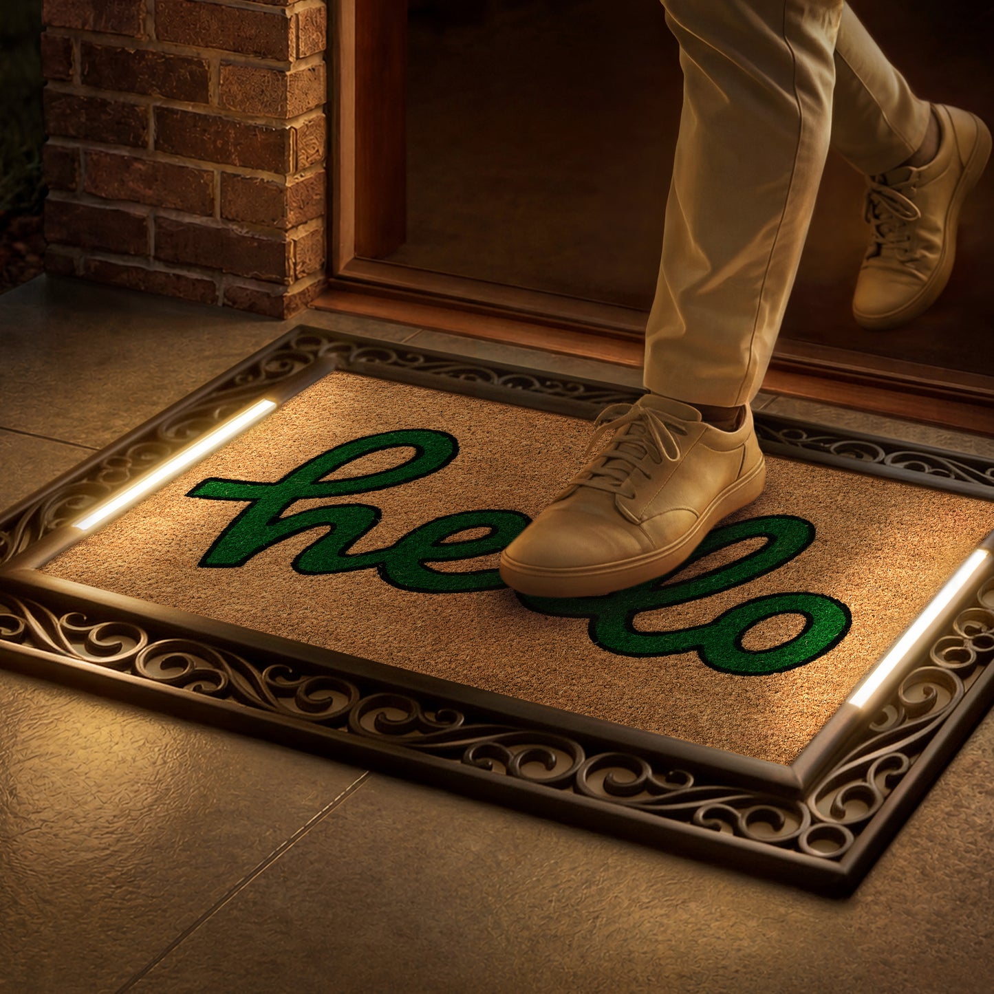 Scroll BriteStep Doormat™ - Colorful Welcome Playful Hello