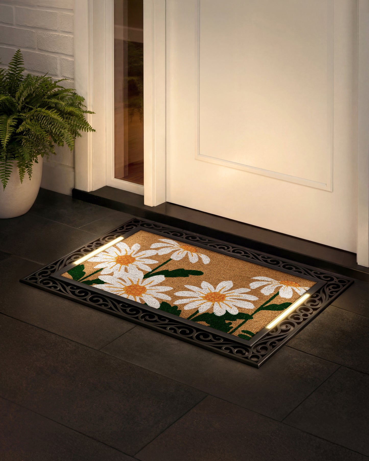 Scroll BriteStep Doormat™ - Floral Daisy