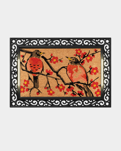 Scroll BriteStep Doormat™ - Floral Robin Bird