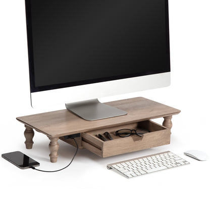 Greuze Monitor Stand With Drawer