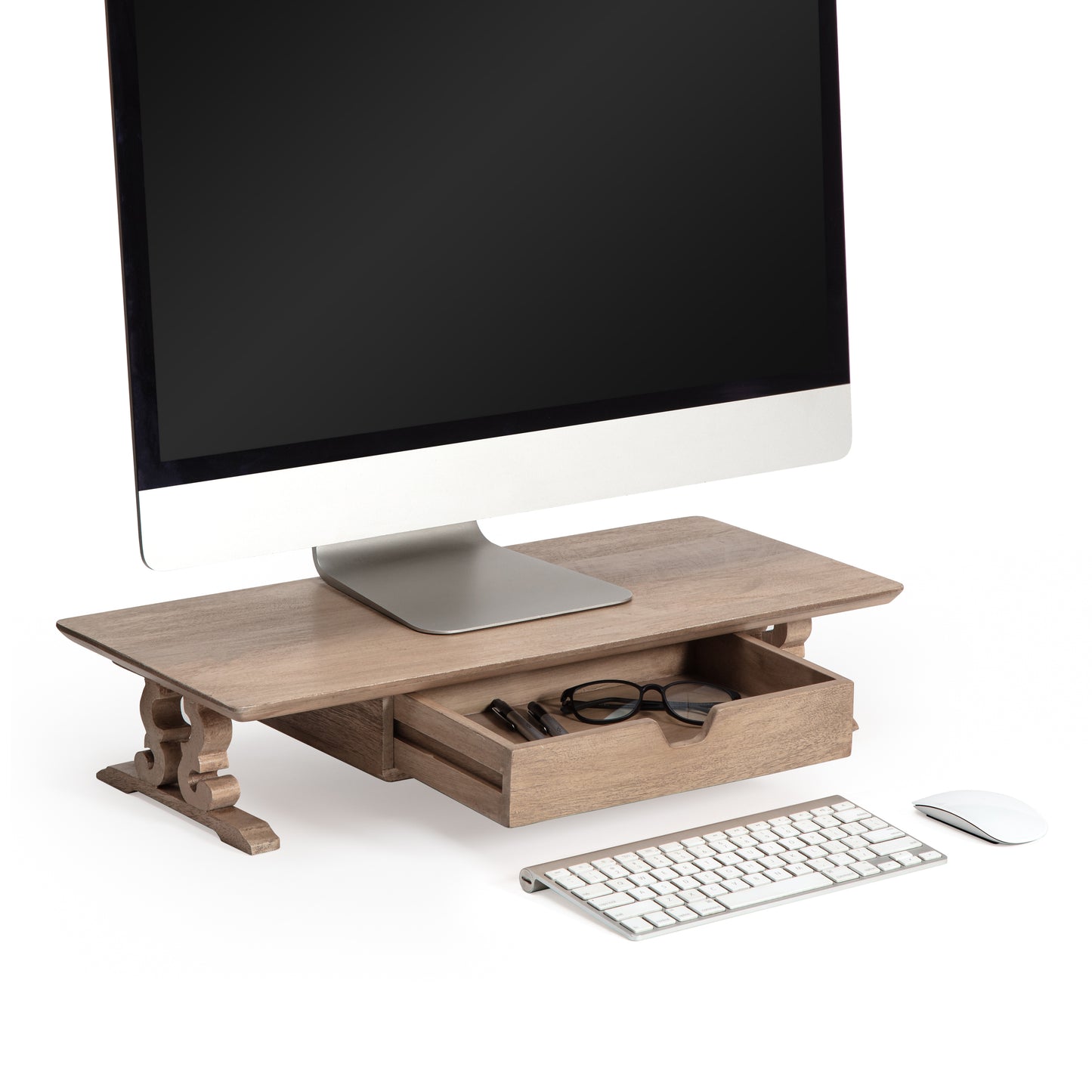 Hopper Monitor Stand With Drawer