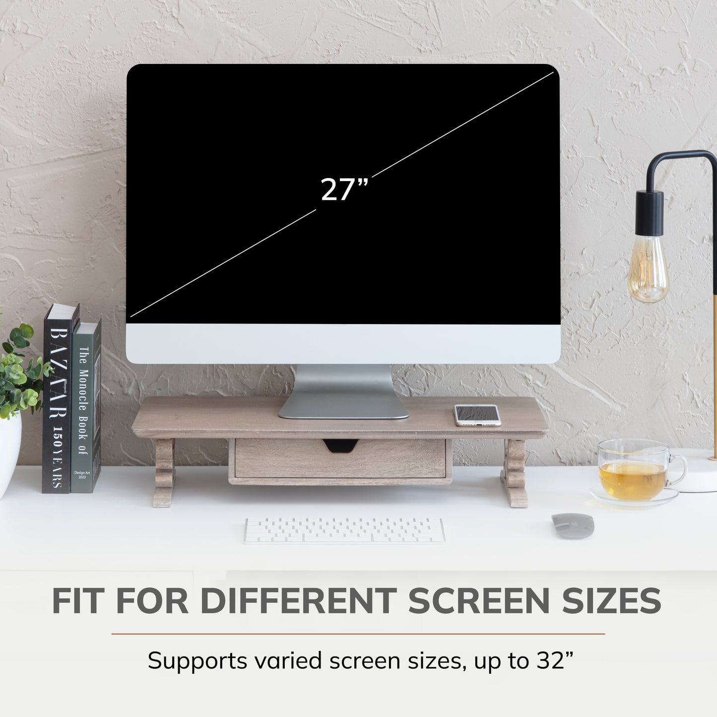Hopper Monitor Stand With Drawer
