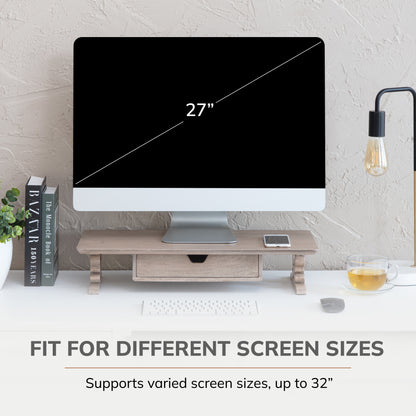 Hopper Monitor Stand With Drawer