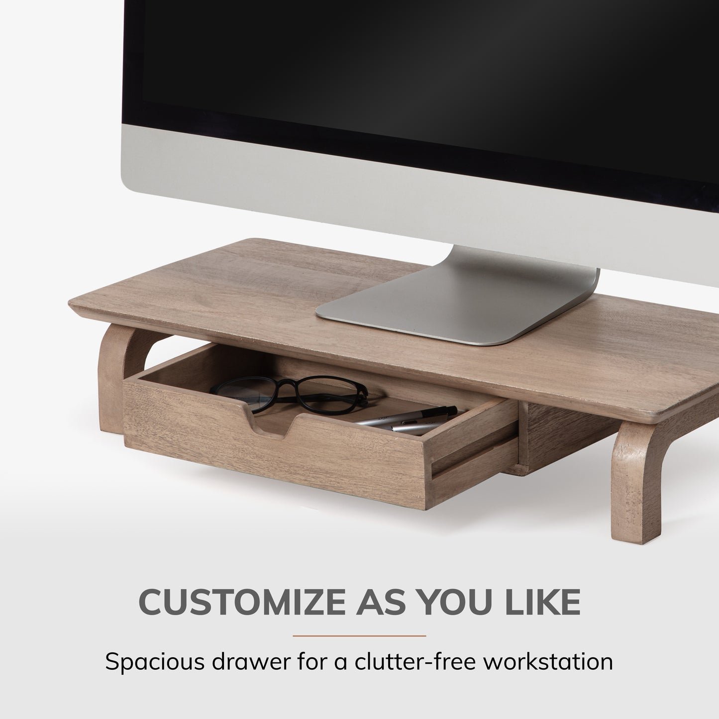 Carrington Monitor Stand With Drawer