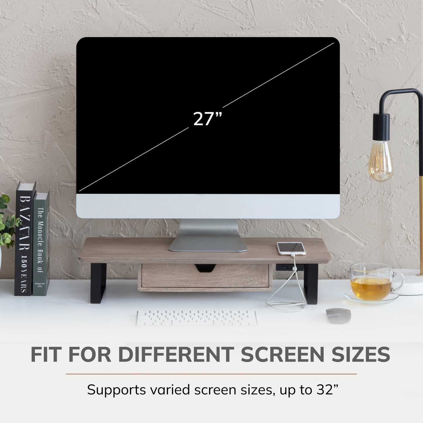 Watteau Monitor Stand With Drawer